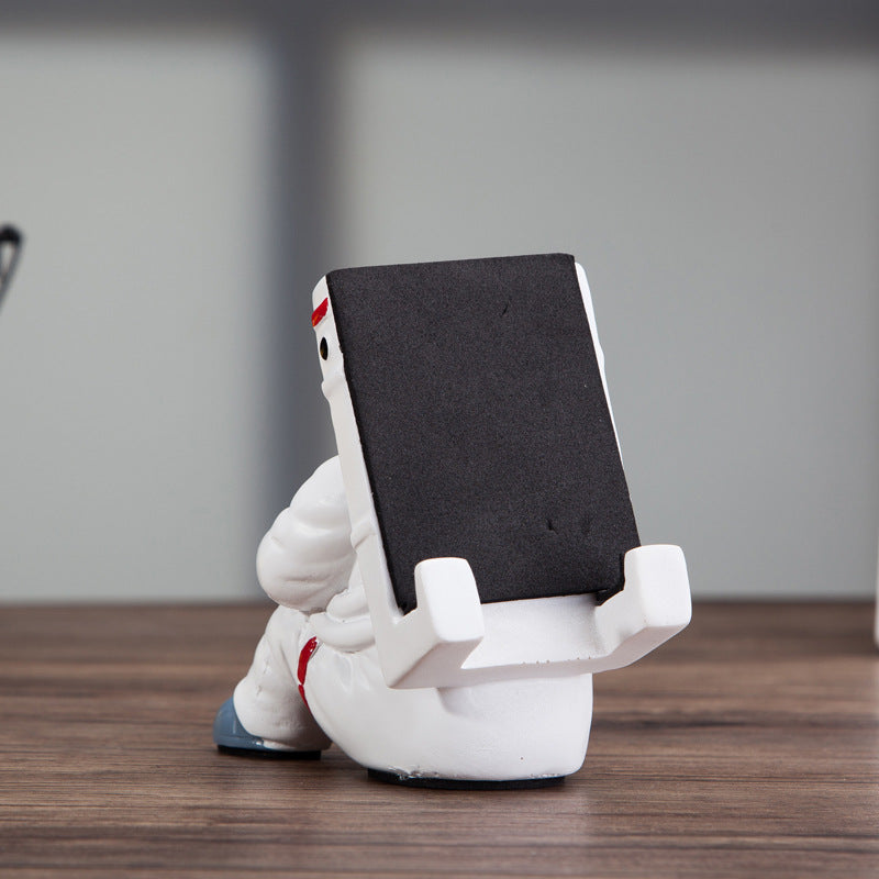 Simple Astronaut Mobile Phone Stand Student Desktop Holder Cute Spaceman Cell Phone Holder Creative Gift Small Desk Decoration WackyTeki