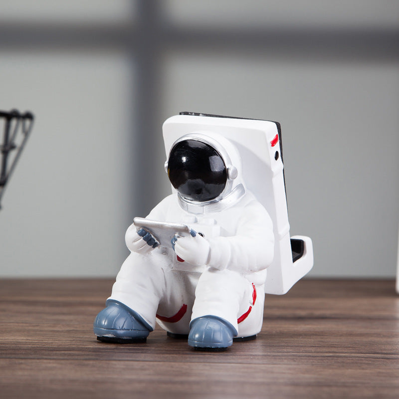 Simple Astronaut Mobile Phone Stand Student Desktop Holder Cute Spaceman Cell Phone Holder Creative Gift Small Desk Decoration WackyTeki