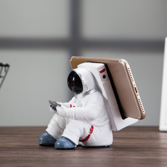 Simple Astronaut Mobile Phone Stand Student Desktop Holder Cute Spaceman Cell Phone Holder Creative Gift Small Desk Decoration WackyTeki