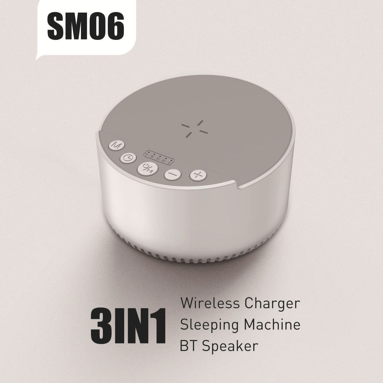 3-in-1 Bluetooth Sleep Sound Speaker – Wireless Charger & Phone Holder